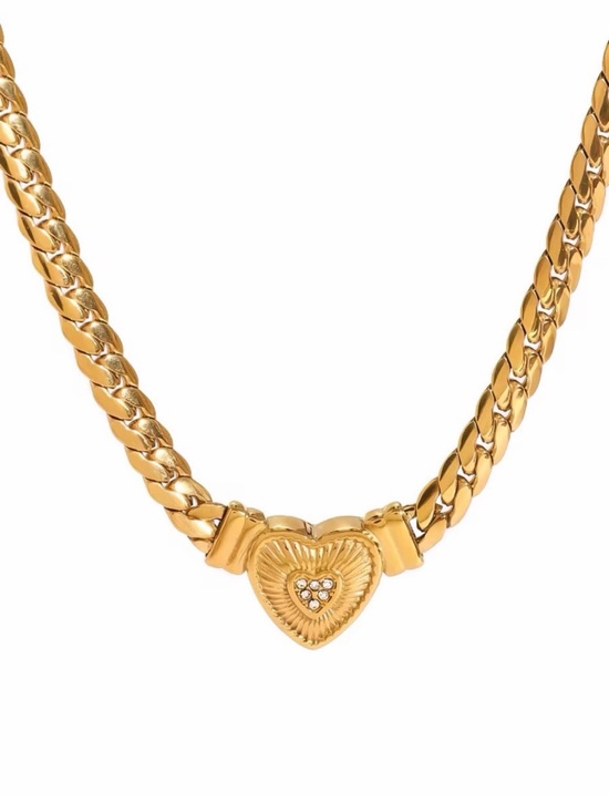 SahrzJewellery Jewelry - 18K Gold Plated Heart Necklace